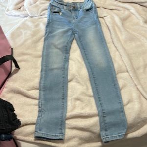 Light denim blue jeans